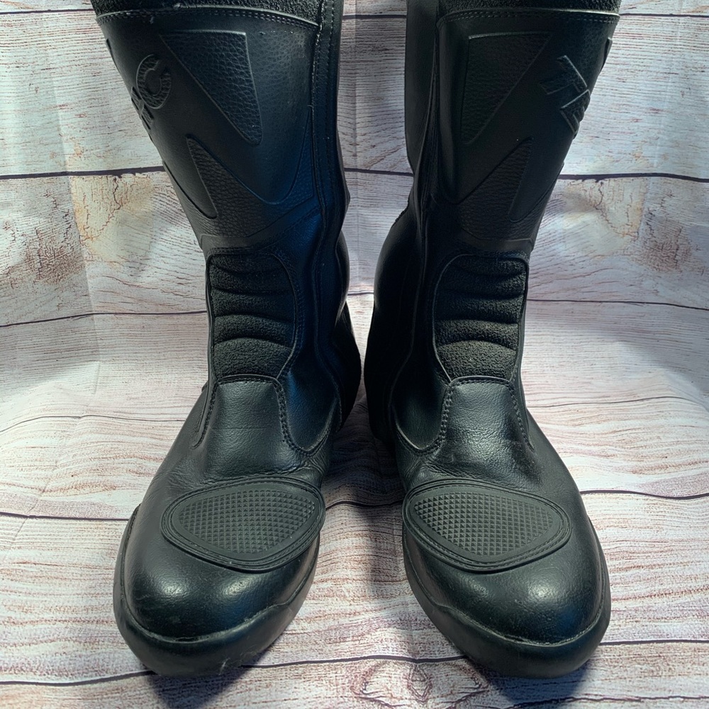 Teknic Black Motorcycle Boots Mens 10.5